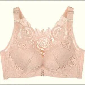 NWT Doosinki Foral Lace Inside Grip Front Snap Padded Bra US 34DD
